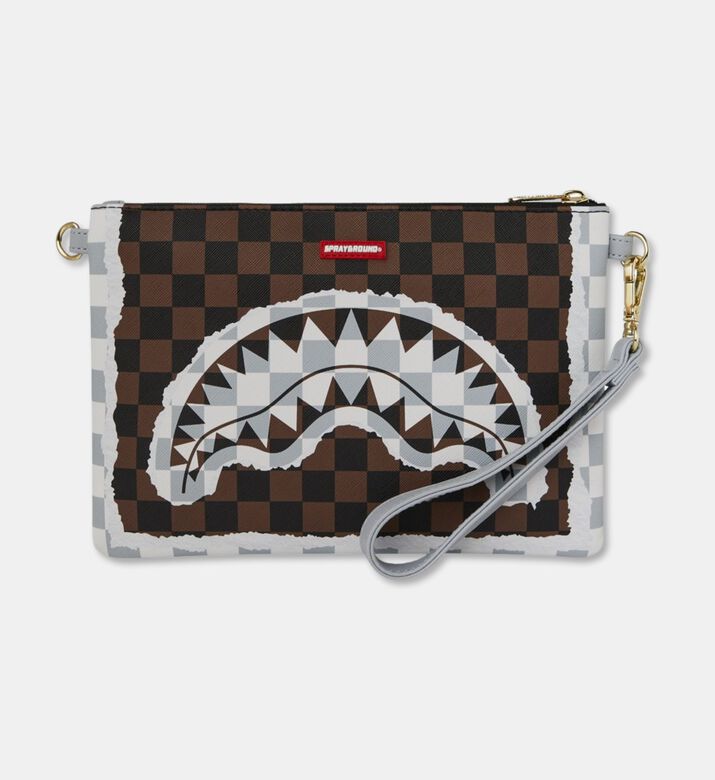 Sprayground Tear Check Pattern Crossover Clutch, Packshot View