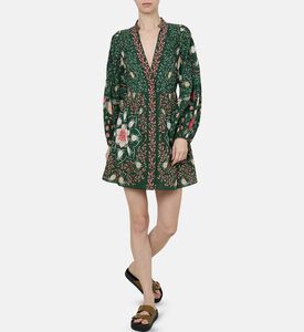 Pineapple Garden Long Sleeve Mini Dress