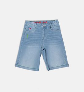 Wide-leg 5-pockets Denim Bermuda Shorts