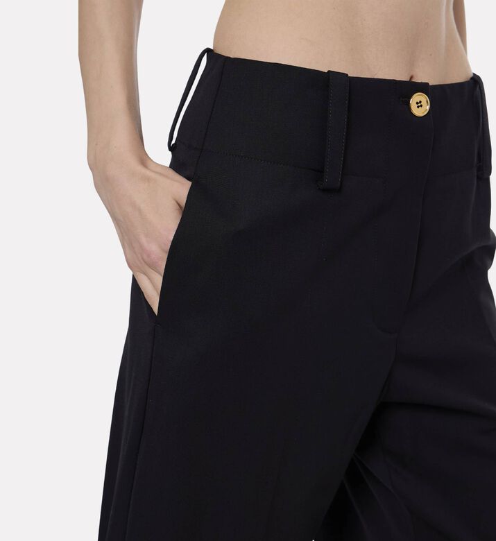 Patou Straight-leg Tailored-fit Pants, Black, 38, Model View