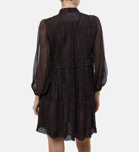 Ba and Sh Snake Skin-print Round Neck Dress, Model View