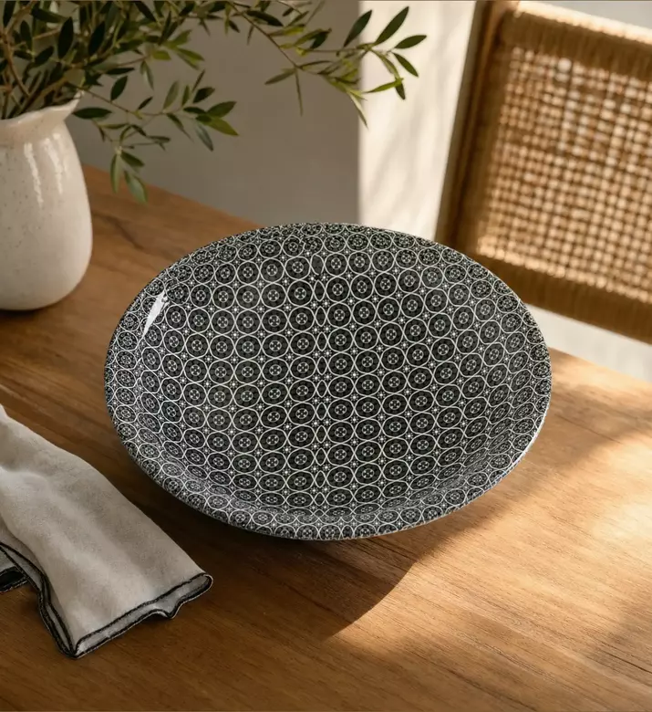 Images D'Orient Rosace Melamine Round Bowl L, Model View
