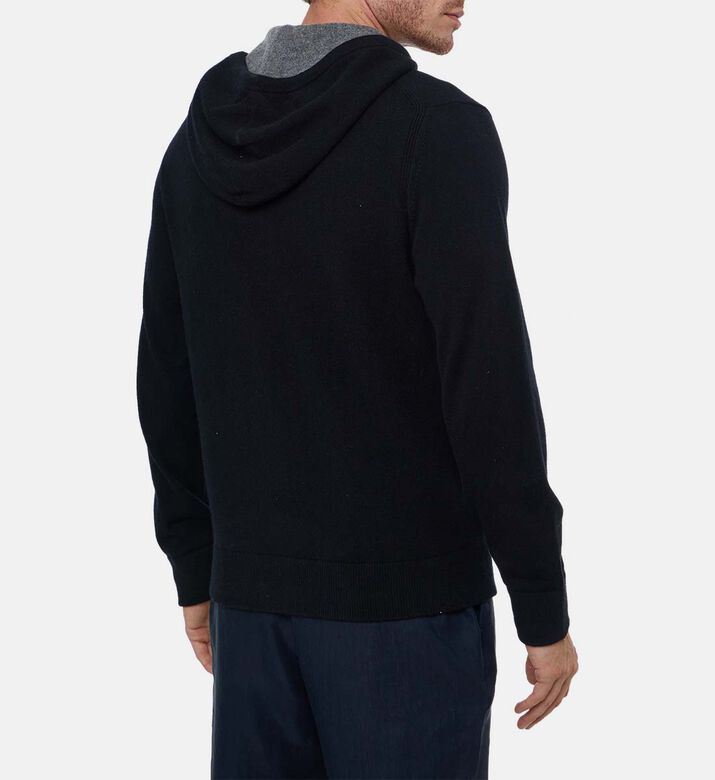 Vince Zip Fastening Hooded Sweater, Model View