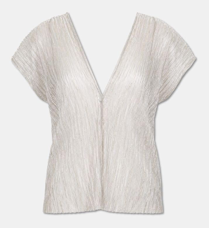 Blue For Burgundy Metallic Pleated Straight-cut Top, Packshot View
