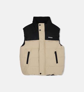 جاكيت منفوخ بلا أكمام بجيوب مفتوحة