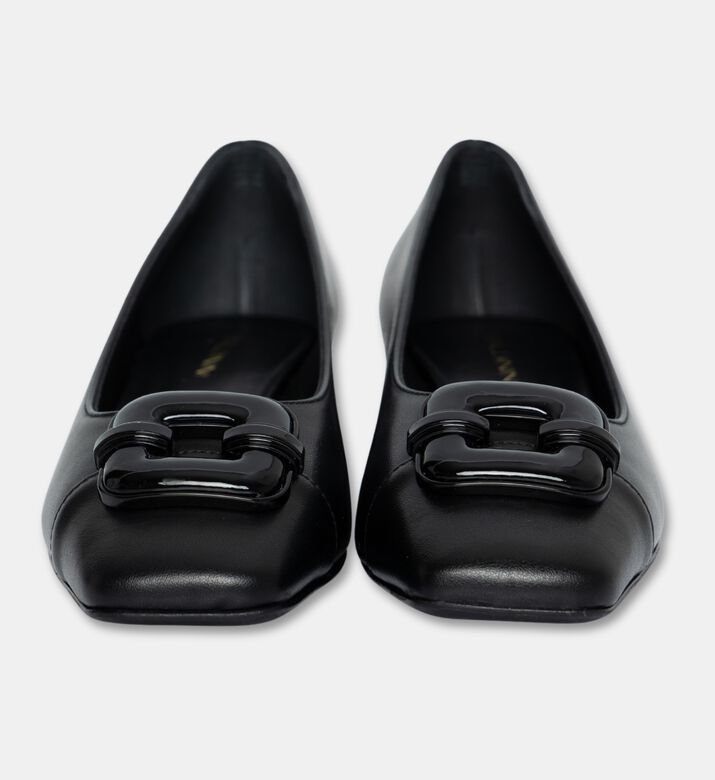 Baldinini Leather Block-heel Cap-toe Pumps, Packshot View
