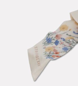 Strathberry Silk Printed Scarf, Beige, Packshot View