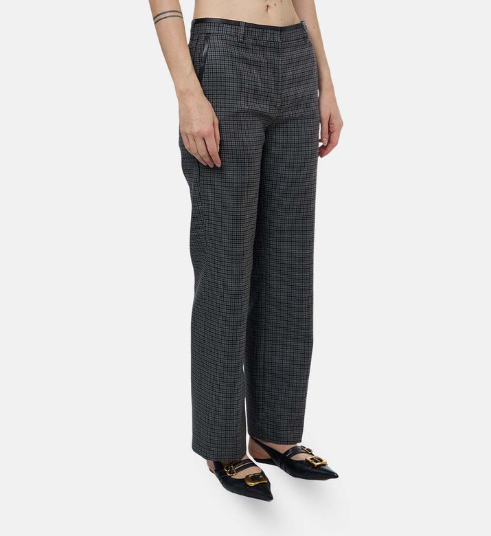 The Kooples Checkered Flared Trousers, Model View