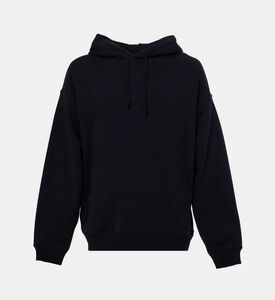 هودي فضفاض بكتفين منخفضين وأكمام مضلعة