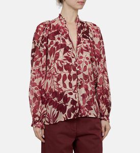 قميص بأكمام طويلة بطبعة أزهار