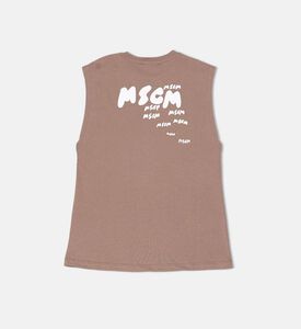 Multi Logo Print Jersey Tank Top