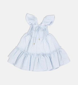 فستان متدرج مكشكش بأكمام منفوشة