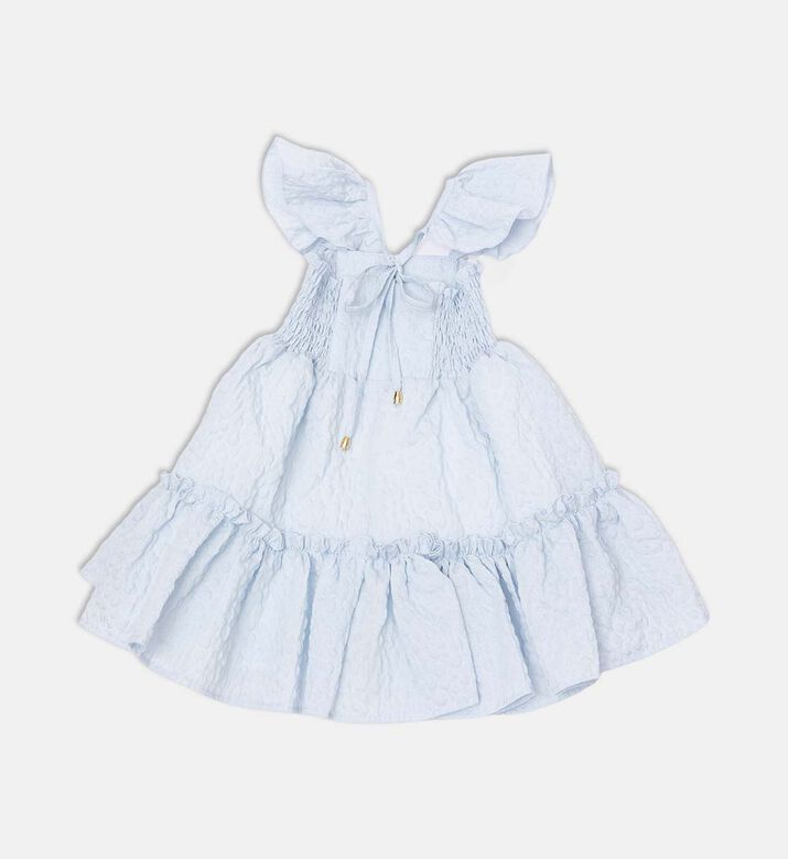 فستان متدرج مكشكش بأكمام منفوشة