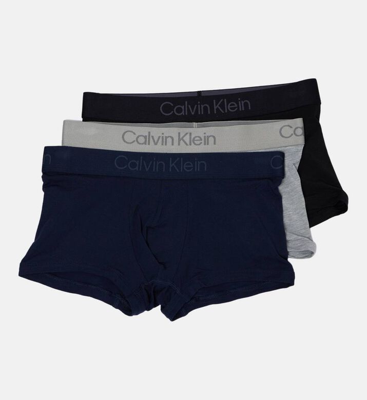 Calvin Klein Classic Logo-print 3-pack Trunks, Black, L, Packshot View