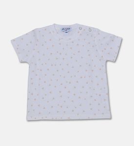 Jules & Juliette Paris Cotton Micro-print Crewneck T-shirt, Packshot View