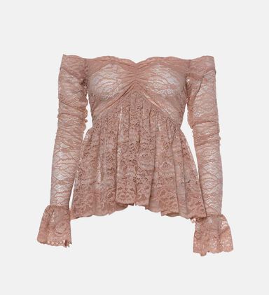 Ria Lace Sweetheart-neck Blouse