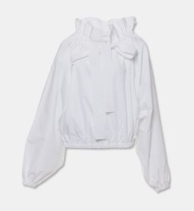 Patou Long-sleeve Oversized Ribbon Ruffled Blouse, Packshot View