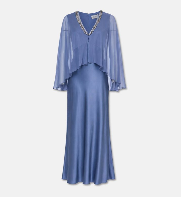 Luisa Spagnoli Embellished Cape-sleeve Evening Dress, Packshot View