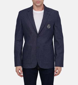 جاكيت بدلة بمظهر دنيم بصف أزرار واحد