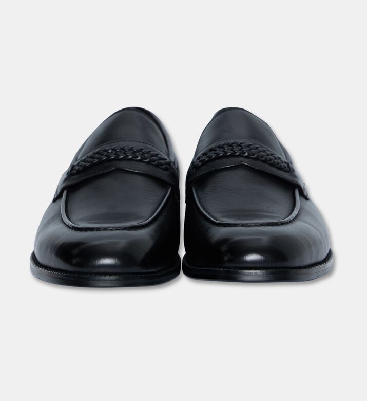 Roberto Fabiani Leather Apron-toe Loafers, Black, Eu-44, Packshot View