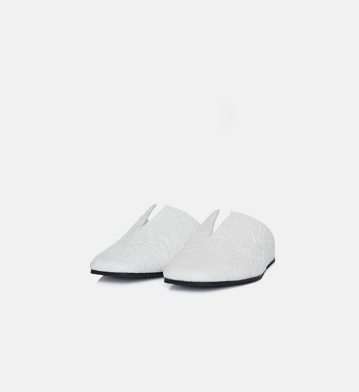 Textured Slip-on Flat Mules