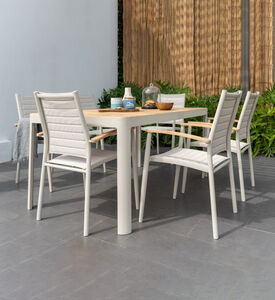 طقم مائدة طعام من خشب تيك التوباز