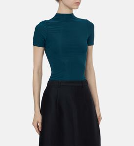 Ronny Kobo Round Neck Short-sleeve Bodysuit, Model View