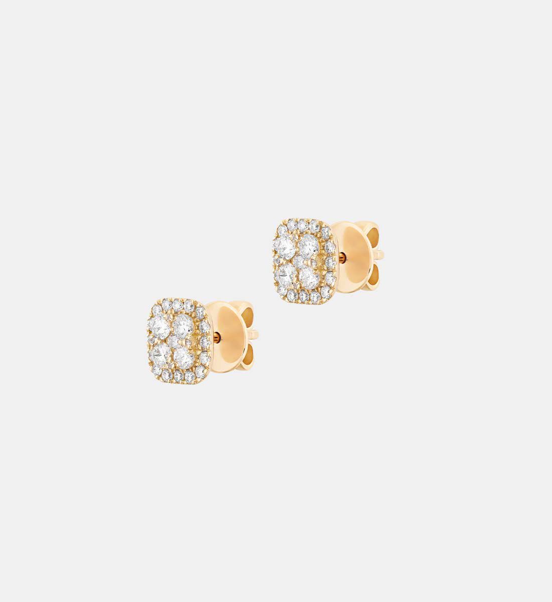 Gold square clearance earrings