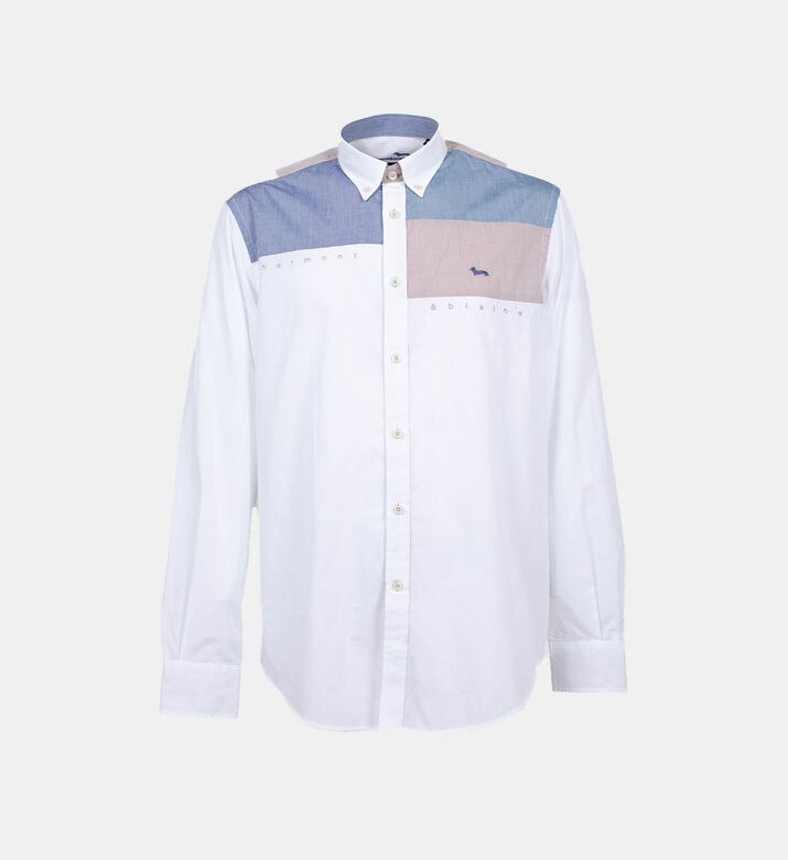Contrasting Lettering Patches Shirt