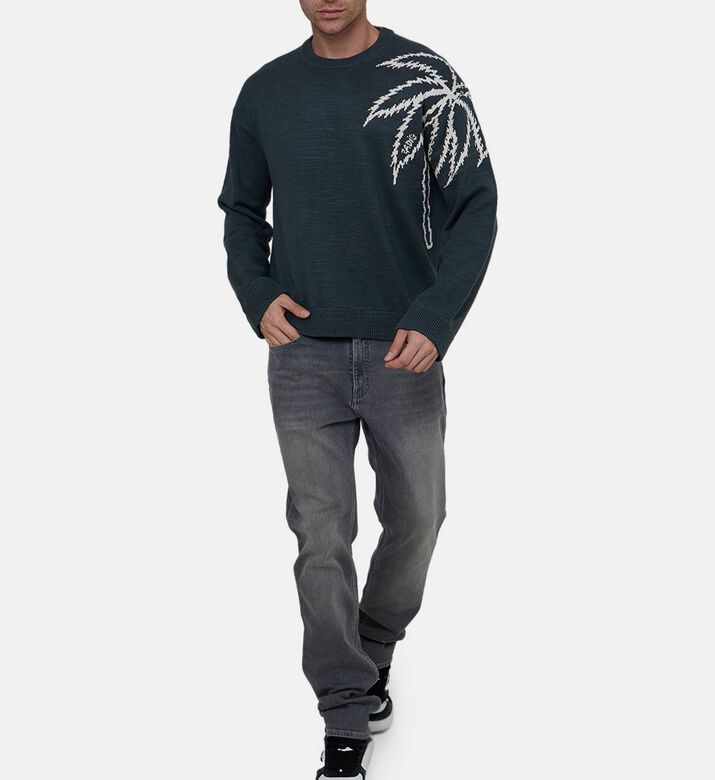 Knit Embroidered Palm Crewneck Sweater Knit Embroidered Palm Crewneck Sweater