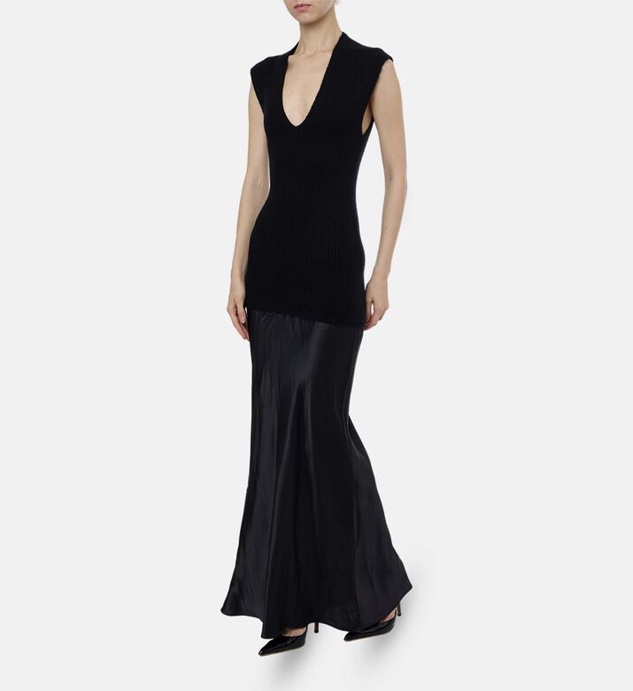 Christopher Esber Satin Sleeveless Maxi Dress, Model View