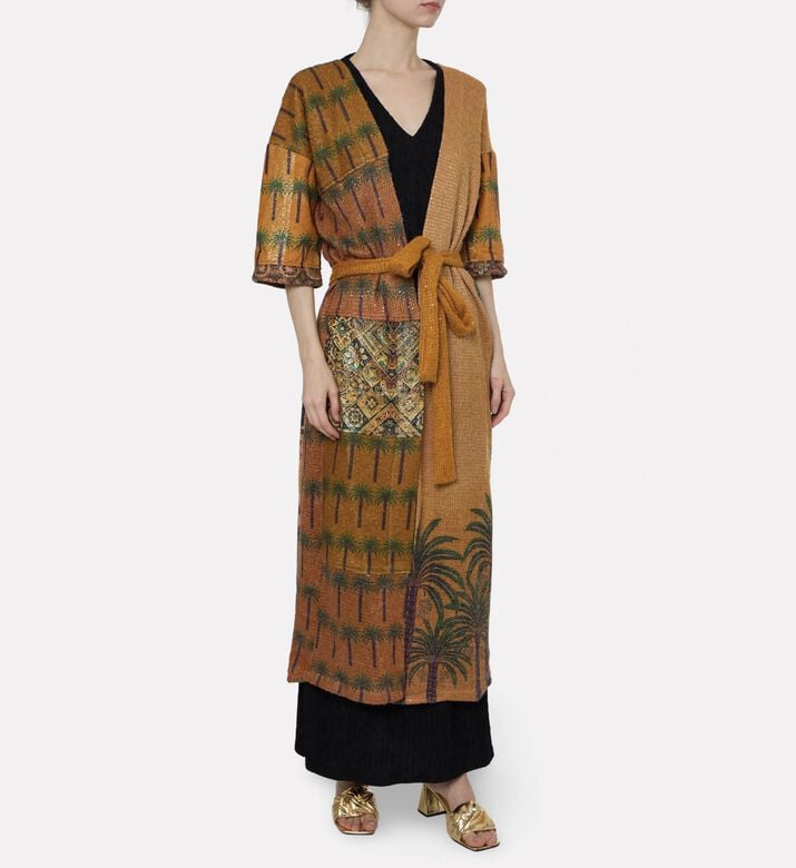 Dalia Al Azem Vintage Tropical Wrap Abaya, Model View