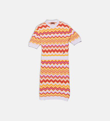 Chevron Knit Logo-label Dress