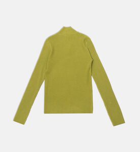 سترة صوفية محبوكة طويلة الأكمام بياقة عالية