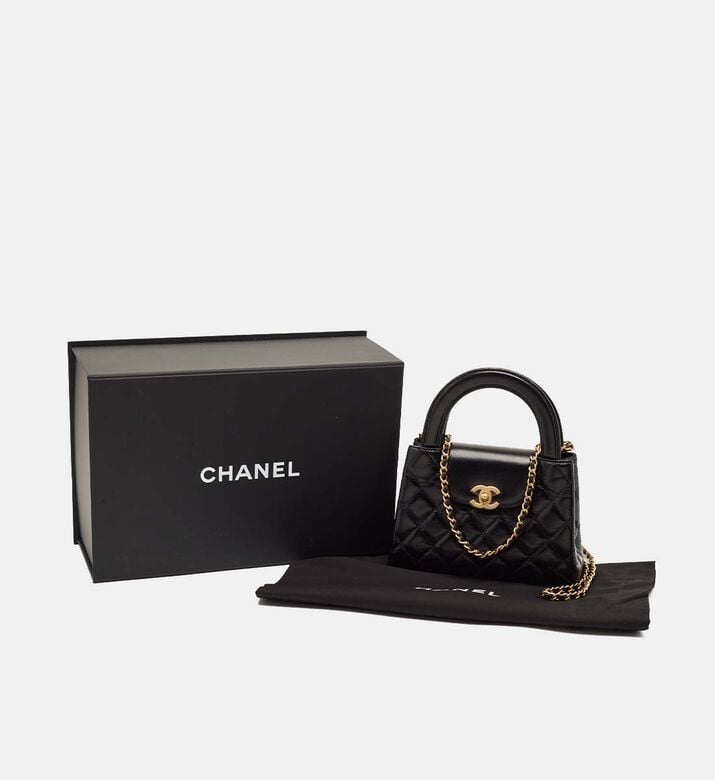Chanel Black Quilted Leather Mini Kelly Bag Preowned Chanel Black Quilted Leather Mini Kelly Bag Preowned