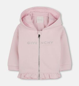 كارديغان صوف بغطاء رأس بطبعة شعار