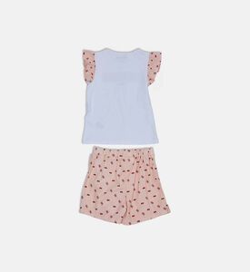 Cherry-print Ruffle-detail Set