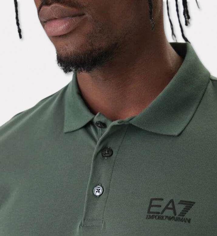 EA7 Logo Printed Polo Shirt, Model View