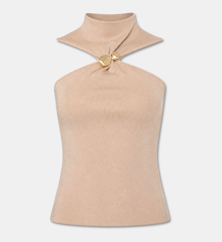 Cult Gaia Asymmetric High-neck Fitted Top, Packshot View