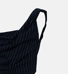 Twist-shoulder Wool Corset Top