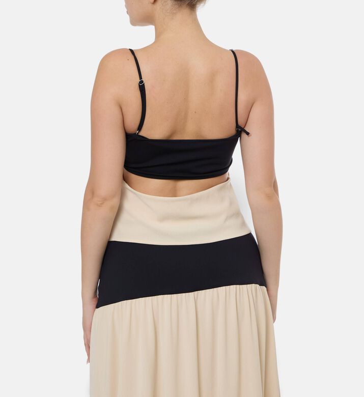 Nanushka Lisbeth Stretch Georgette-elastic Jersey Top, Model View