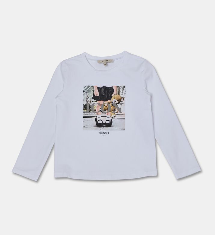 Twinset Long-sleeve Printed T-shirt, Black, 6y, Packshot View