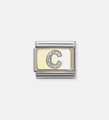 Composable Classic Link Silver Glitter Letter C Charm