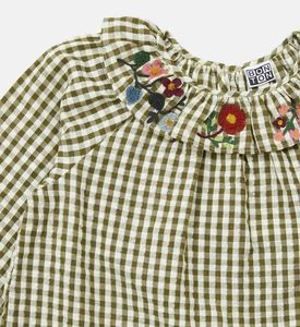 بلوزة بطبعة جينغهام من هانج لوركس