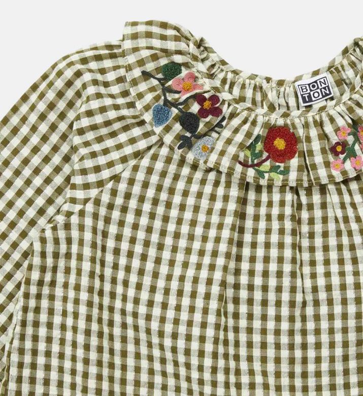 بلوزة بطبعة جينغهام من هانج لوركس