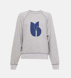 Abstract Logo-print Contrast Stitching Sweatshirt Abstract Logo-print Contrast Stitching Sweatshirt