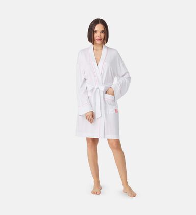 Contrasted Piping Logo-print Robe
