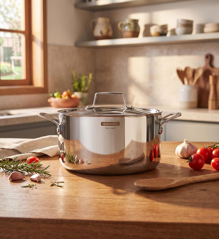 Tramontina Sleek Stainless Steel Cooking Pot, Model View