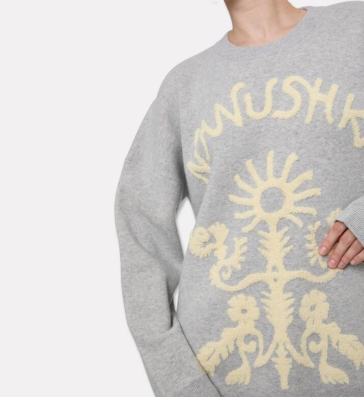 Nanushka Oswin Jacquard Logo-print Oversized Sweater, Model View
