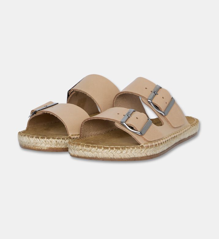 Salvi Double-buckle Espadrille Slide Sandal, Beige, Eu-41, Packshot View